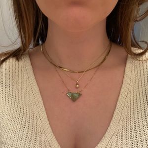 Gold and Aqua Stone Necklace